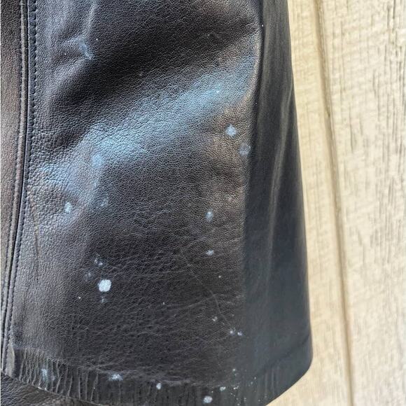 Vintage Black Long Leather Bagatelle Witch Skirt - Size 6 - SEE PHOTOS - Picture 7 of 11